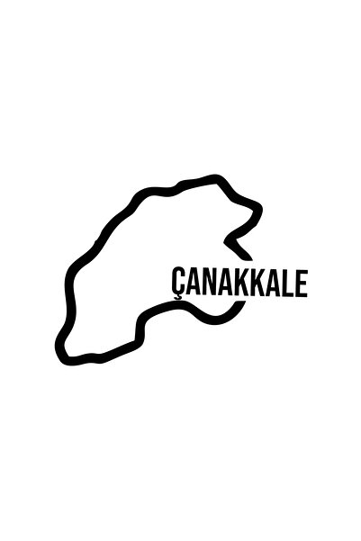 Reysa Tasarım ملصق سيارة خريطة تشاناكالي مقاس 17 × 17 سم باللون الأسود