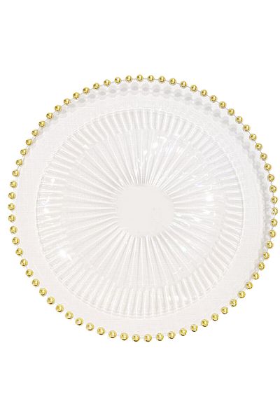 PUFO Farfurie elegantă Pufo Luxury Gold pentru desert, aperitive, 34 cm