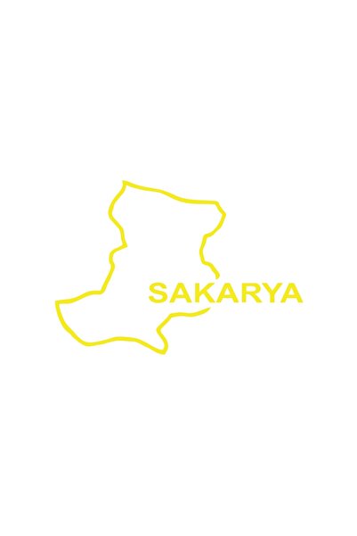 Reysa Tasarım ملصق سيارة خريطة ساكرارا مقاس 17x17 سم أصفر