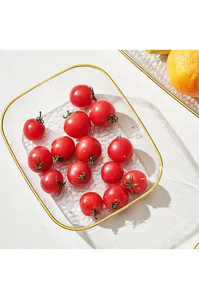 PUFO Tavă decorativă elegantă Pufo Shine pentru servirea aperitivelor, prăjiturilor, fructelor, 26 x 18 cm