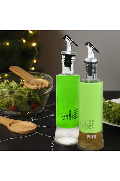 PUFO Recipient de sticlă Savor pentru ulei și oțet, 300 ml, verde
