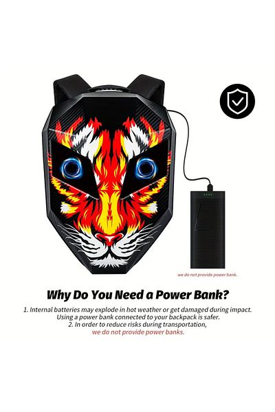 JPT Smart Backpack with Animated LED Display - Futuristic Design and App Control