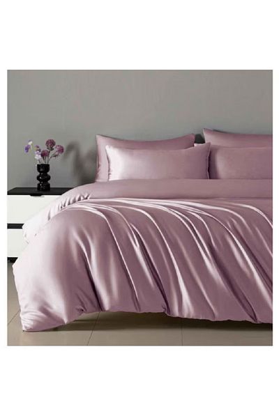 Primavara Double bed linen, 4 pieces, Finet Satinat, Fitted sheet 180x200cm, Dusty Pink
