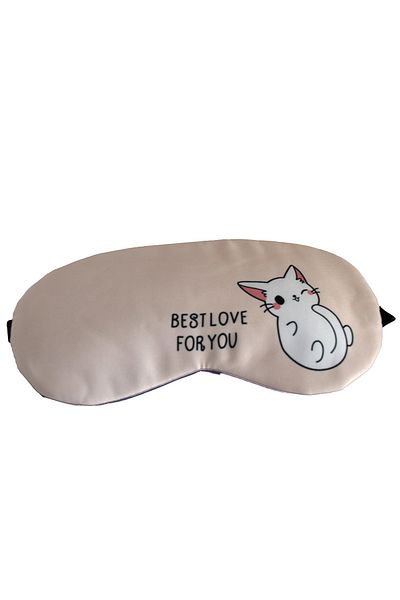 PUFO Mască de dormit sau de călătorie, cu gel detașabil, Pufo Kitty Love, 19 cm, roz