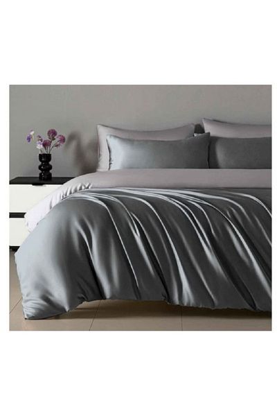 Primavara Double bed linen, 4 pieces, Finet Satinat, Fitted sheet 180x200cm, Grey