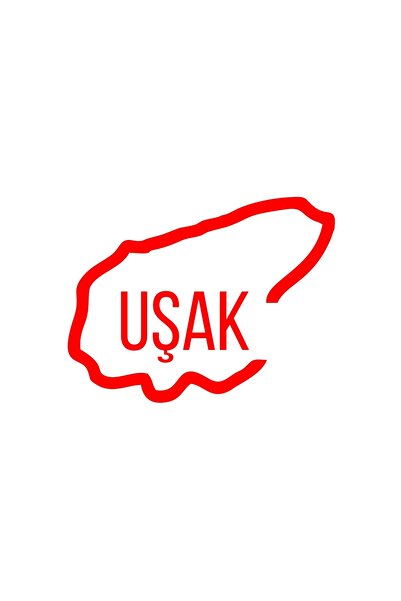 Reysa Tasarım ملصق سيارة خريطة Uşak مقاس 17 × 17 سم باللون الأحمر