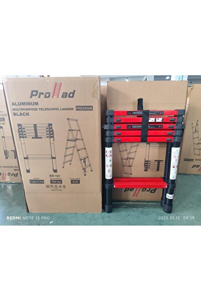 prolad PRE5056B A TİPİ alüminyum, 5+6 basamak 140+170 cm Teleskopik merdiven