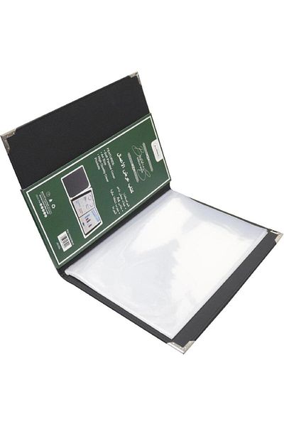 Roco A4 Display Book with 20 Pockets – Leather Cover, Black