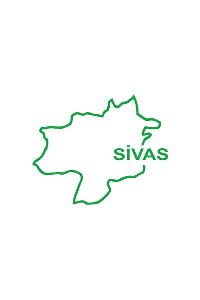 Reysa Tasarım ملصق سيارة خريطة سيواس مقاس 17 × 17 سم باللون الأخضر