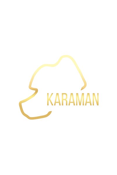 Reysa Tasarım ملصق سيارة خريطة كارامان مقاس 17x17 سم ذهبي