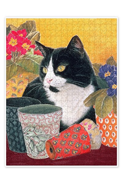 Jeronkarji Bhajii ve saksılar 500 Parça Puzzle Yapboz Kedi Köpek Temalı Doğa ...