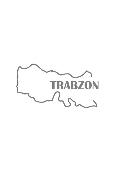 Reysa Tasarım ملصق سيارة خريطة ترابزون مقاس 17x17 سم رمادي