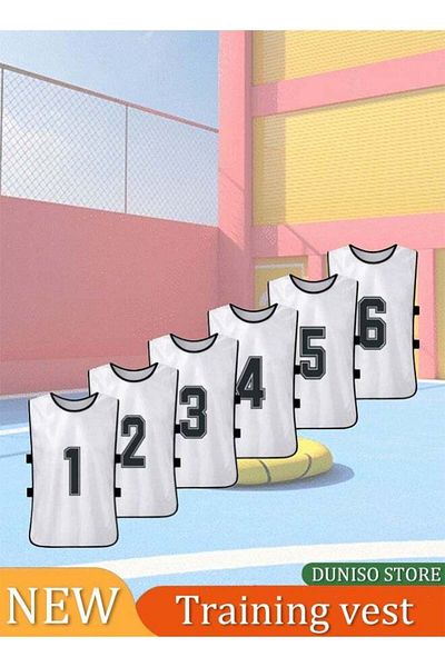 Generic 6 PCS Adults Soccer Pinnies Quick Drying Football Jerseys Vest