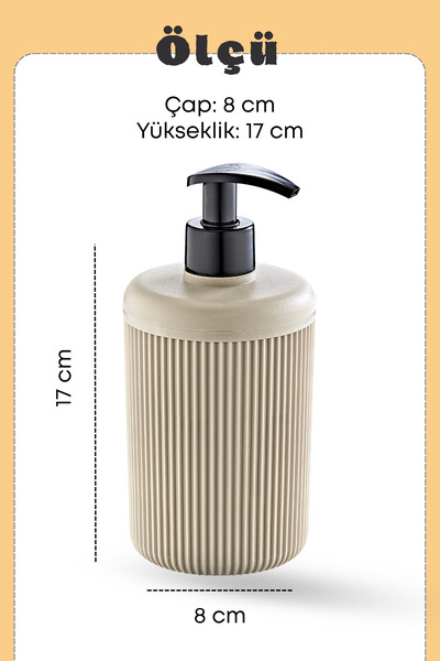 grimorlife 1 Piece Plastic Liquid Soap Dispenser Kitchen Bathroom Soap Dispenser Set - 450 ml Not Glass - Beige