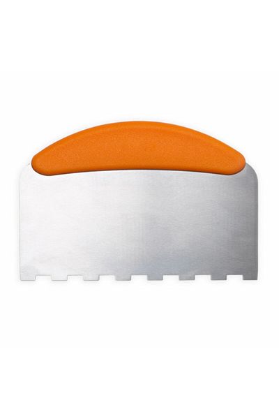 PUFO Racletă mare cu dinți drepți, pentru tăierea aluatului, decorarea glazurii, cremei pentru prăjituri, metalică, 23 cm