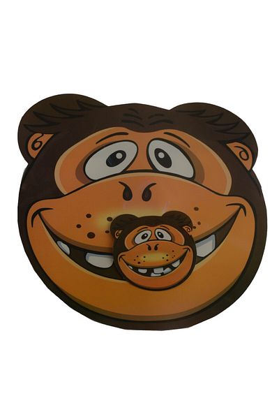 PUFO Set suporturi și farfurii pentru pahare pentru servirea mâncării, model pentru copii, Pufo Happy Monkey, 6 piese