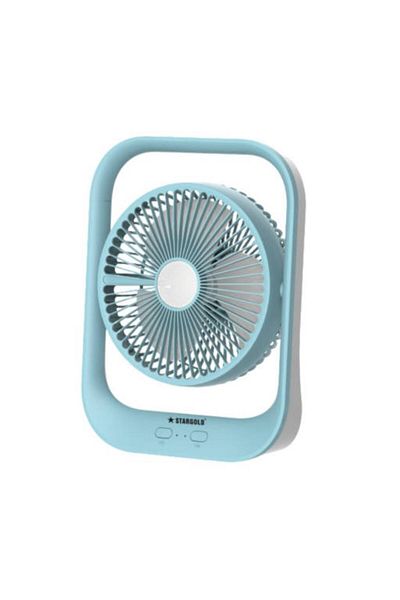 Generic STARGOLD 7 Inch Rechargeable Mini Fan with LED Light & USB – Blue