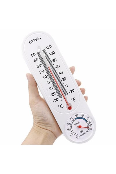 PUFO Wall Thermometer With Hygrometer Included, 22 Cm, White
