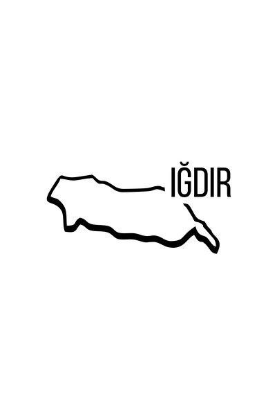 Reysa Tasarım Iğdır Map Car Sticker 17X17 cm Black