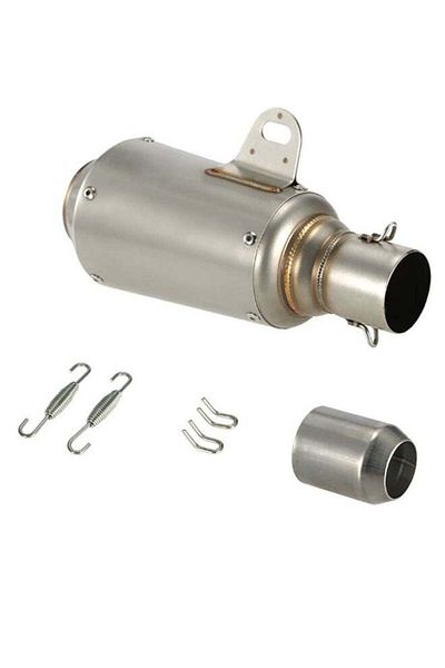Generic 51mm Universal Motorcycle ATV Frosting Stainless Steel Exhaust Pipe Muffler