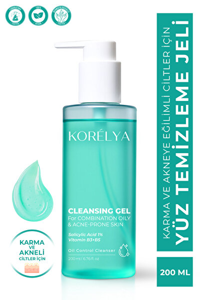 KORELYA Karma, Yağlı ve Akne Eğilimli Ciltler Sivilce, Siyah Nokta Karşıtı Yü...