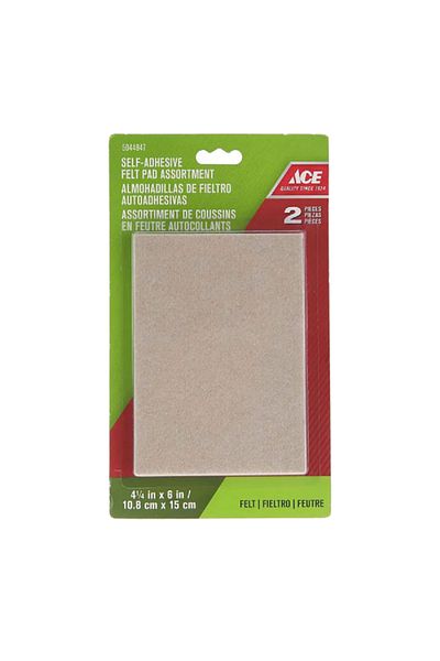 ACE 2-Piece Self-Adhesive Heavy-Duty Easy Installing Protective Rectangle Shape Felt Pads 15 x 10.8cm