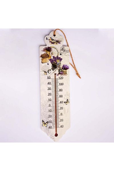 PUFO World Of Lavender Wall Thermometer, For Indoors, 26 X 7 Cm