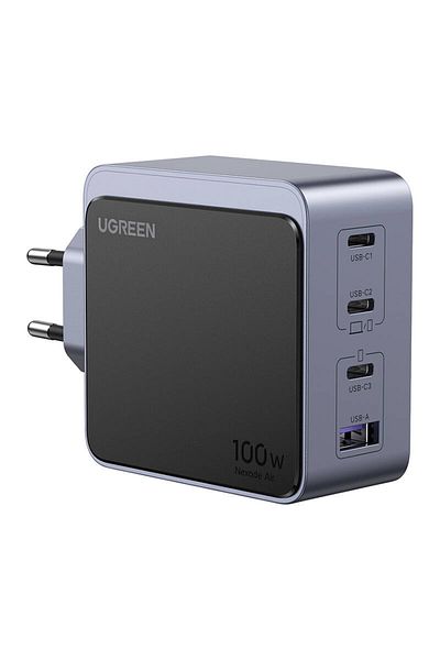 Ugreen Nexode Air mains charger, UGREEN, 100 W, 4 ports, grey/black