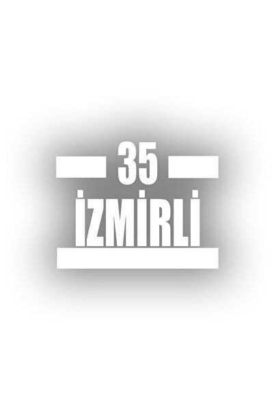 Reysa Tasarım 35 ملصق سيارة إزمير 17x17 سم أبيض