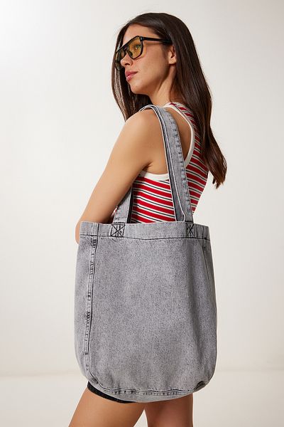 Lovelyİstanbul Geantă Shopper din pânză ANTRACIT LOK0010