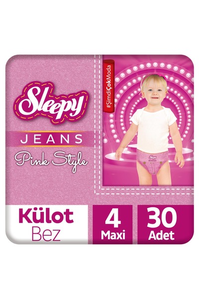 Sleepy Pink Jeans Külot Bez 4 Numara Maxi 30 Adet