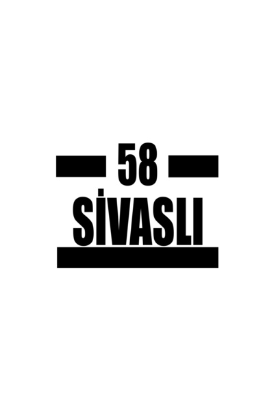 Reysa Tasarım 58 ملصق سيارة سيواسلي مقاس 17x17 سم باللون الأسود