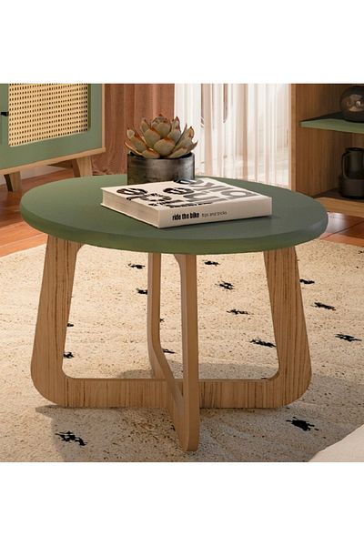 ARTLY Center coffee table for living rooms and homes, oak and slate color, 59*46.5*59