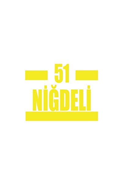 Reysa Tasarım 51 ملصق سيارة نيجدي 17x17 سم أصفر