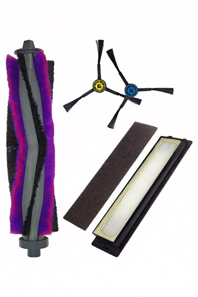 Supurgeavm Set de 5 piese de înlocuire pentru robot compatibil Fakir Robert RS 770 / 780 Perie principală Perie laterală Filtru Hepa