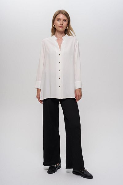 Journey Stand Collar-Front Button, Tunic