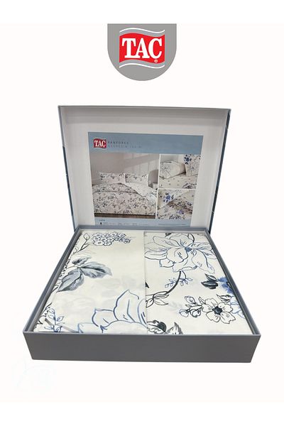 Taç Luna Blue Ranforce Double Duvet Cover Set 200X220 cm