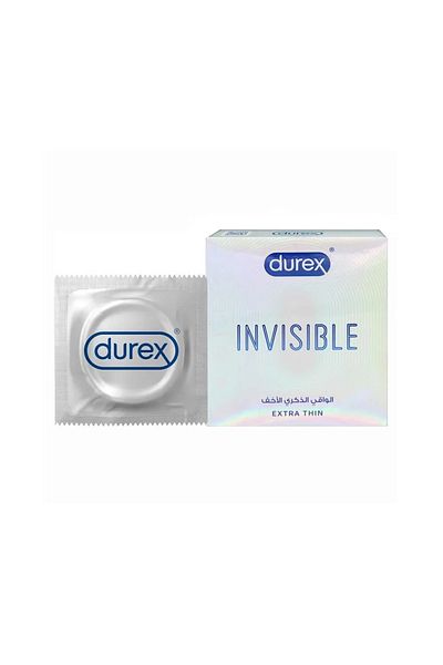 Durex ديوركس واقي ذكري انفيزيبل الواقي الذكري الأخف - 3 حبه