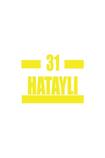 Reysa Tasarım 31 ملصق سيارة هاتاي 17x17 سم أصفر