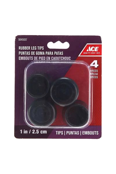 ACE 4-Piece Non-Slip Heavy-Duty Sturdy High-Quality Rubber Leg Tips Black 2.5cm