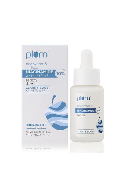 PLUM 10% Niacinamide Face Serum With Rice Water – 30ml | Brightens & Clears Skin