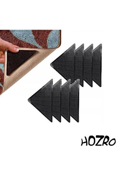 HOZRO Banda Adeziva HOZRO, RUGGIES, pentru Fixarea Covoarelor – Pachet cu 8 Triunghiuri, Previne Aluneca