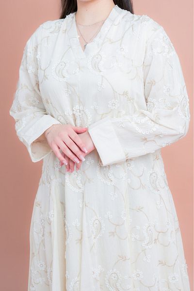 IKKXA Petal Grace Embroidered Jalabiya