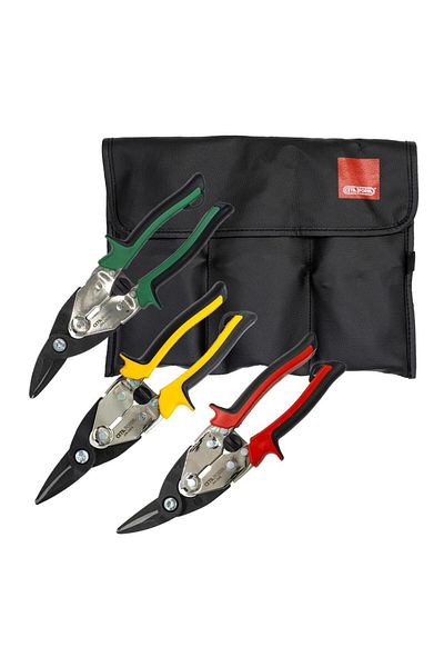 CETA FORM J04-R03 Articulated Sheet Metal Shear Set (with Leather Bag)