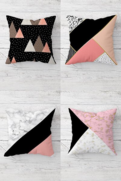 MENTEŞ HOME Σετ μαξιλαροθήκης καναπέ με κρυφό φερμουάρ με γεωμετρικό τρίγωνο ...