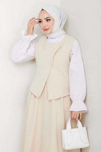InStyle سترة غير متماثلة من حجر ثنائي