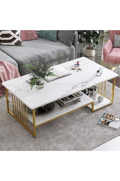 Generic Nordic Living Room Coffee Table Decoration Accessories Luxury Writing Table White Modern Design Mueb