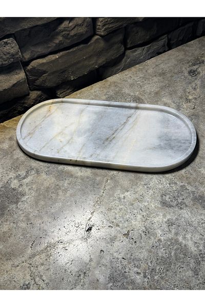 Polen Stone 40X20 Natural Gray Marble Presentation Tray
