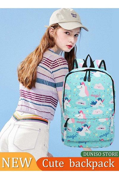 Generic Kids Backpacks for Boys and Girls, Rainbow Horse Printed Waterproof Wear-resistant Book Bag