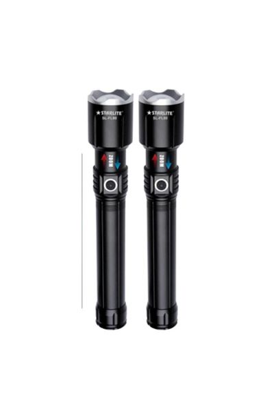 Generic STARKLITE 2-in-1 Rechargeable Zoom LED Flashlight Combo Pack – 30W High Power, 2000mAh Battery